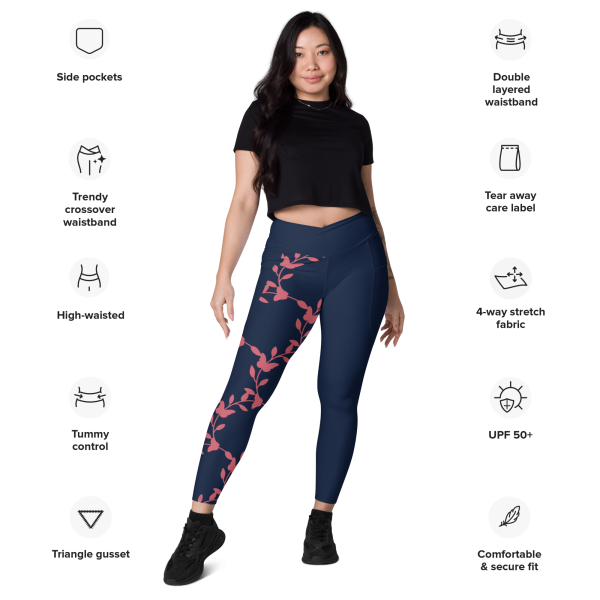 Crossover leggings with pockets