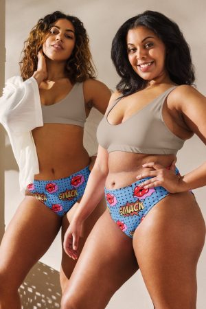 Recycled high-waisted bikini bottom